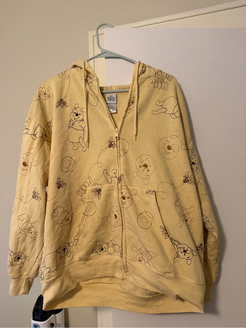 Disney Yellow Winnie the Pooh Zip-Up Hoodie